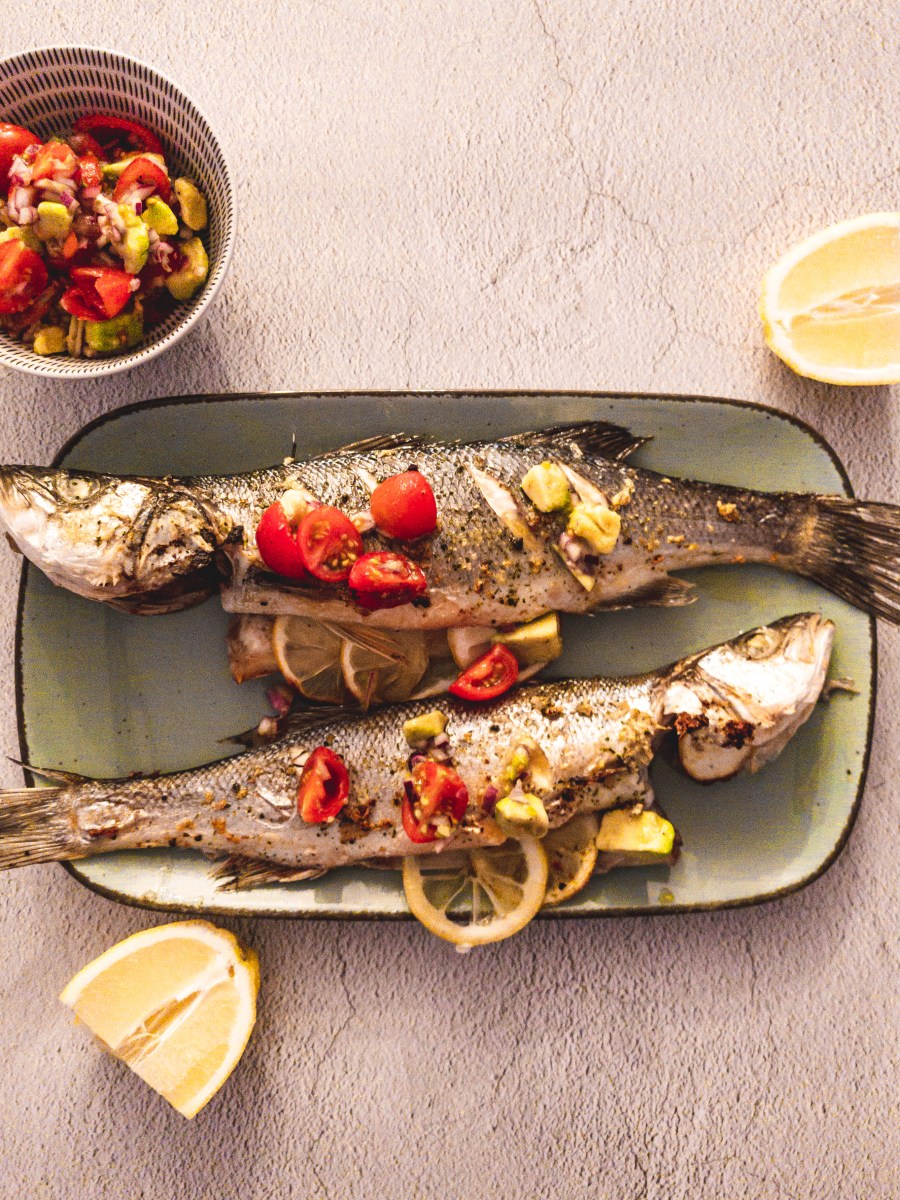 Oven Roasted Sea Bass with Avocado-Tomato&nbsp;Salsa